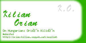 kilian orian business card